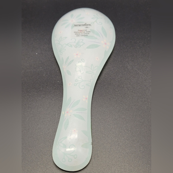 Temptations By Tara Spoon Rest Green White Reverse Painted GS-184640 - Picture 2 of 4
